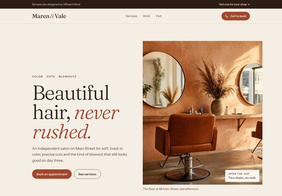 Maren & Vale sample website