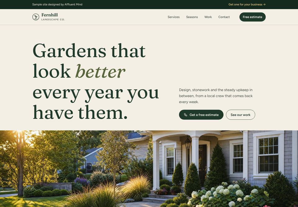 Fernhill Landscape Co. sample website