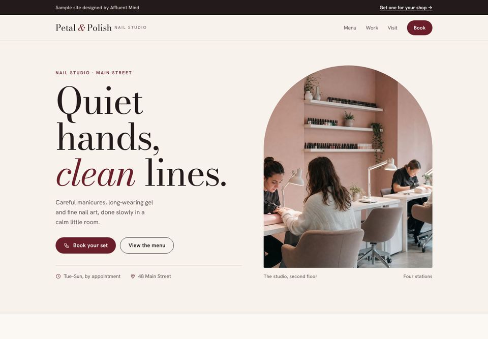 Petal & Polish sample website